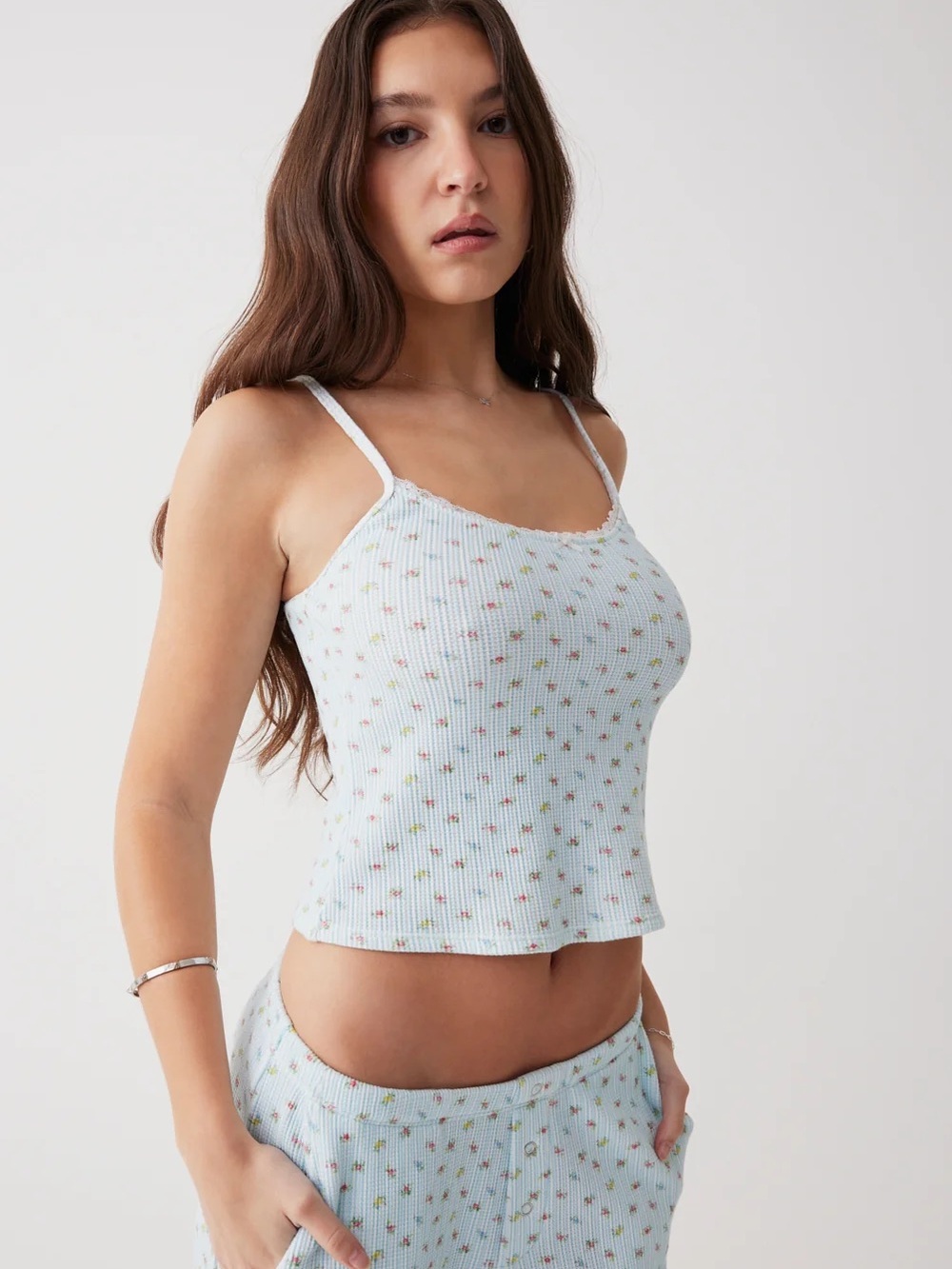 LIKE NEW Frankies Bikinis Farmhouse Waffle Camisole